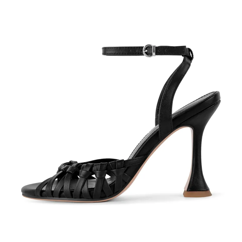 Round Toe Braided Knot Ankle Strap Sandals made by Onlymaker