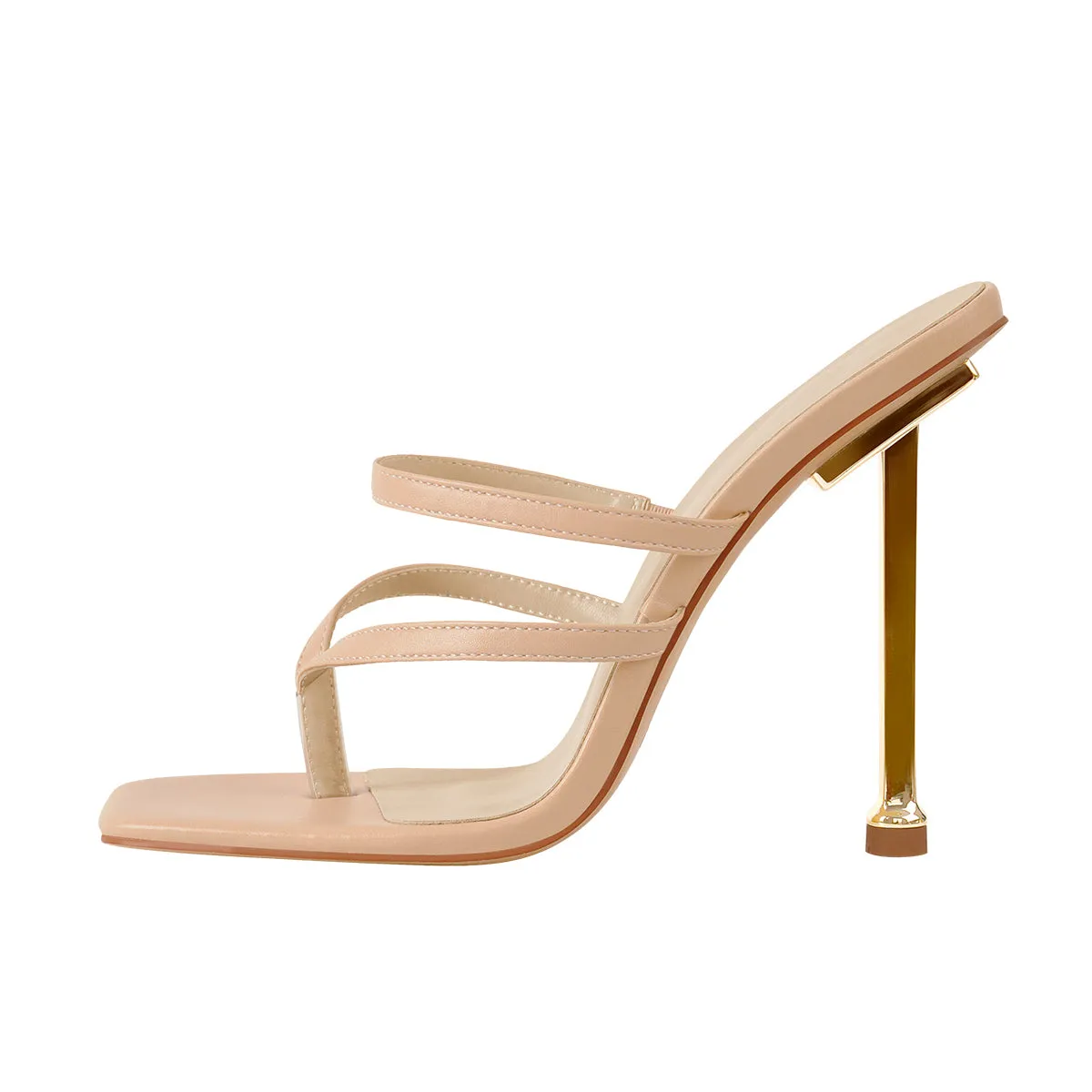 Square Toe Strap 10cm Metal Heels Sandals sold by Onlymaker
