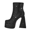 Rhinestone Square Toe Platform Chunky Heel Ankle Boots sold by Onlymaker