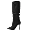 Black Pointed Toe Stiletto Suede Boots sold by Onlymaker