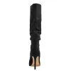 Black Pointed Toe Stiletto Suede Boots sold by Onlymaker