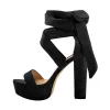 Suede Lace Up Platform Chunky High Heel Sandals sold by Onlymaker