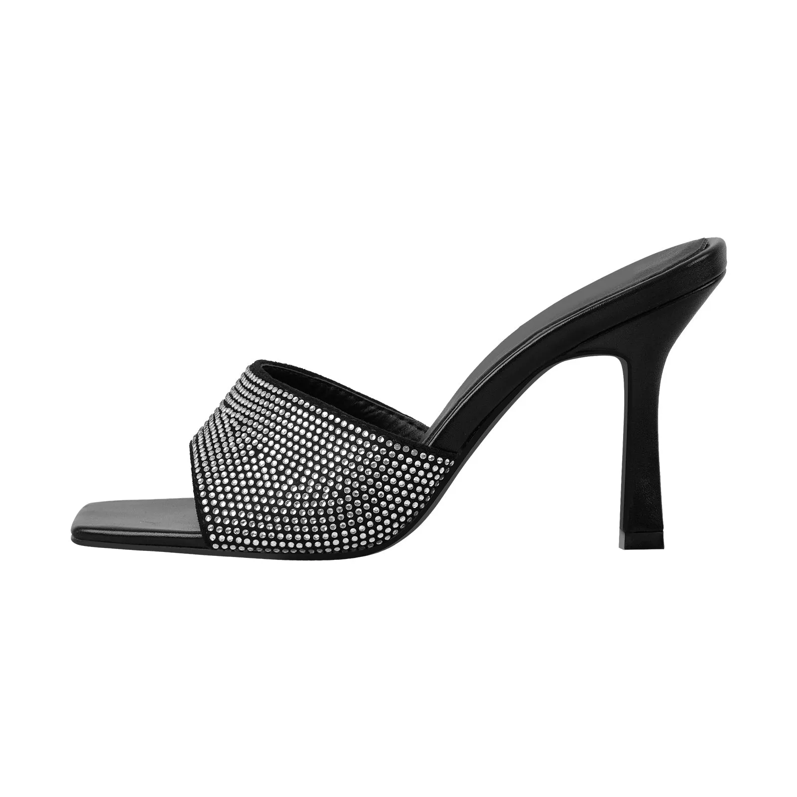 Rhinestone Square Open Toe Stilettos Sandals sold by Onlymaker