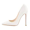 Matte White Pointed Toe Stiletto Pumps sold by Onlymaker