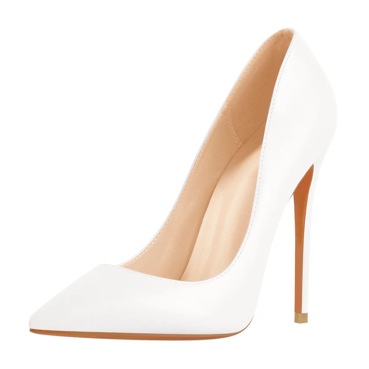Matte White Pointed Toe Stiletto Pumps sold by Onlymaker product image thumbnail 2