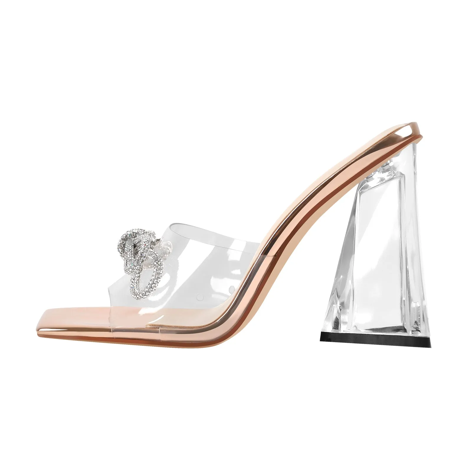 Square Toe Clear Band Diamante Bow Sandals sold by Onlymaker product image thumbnail 3