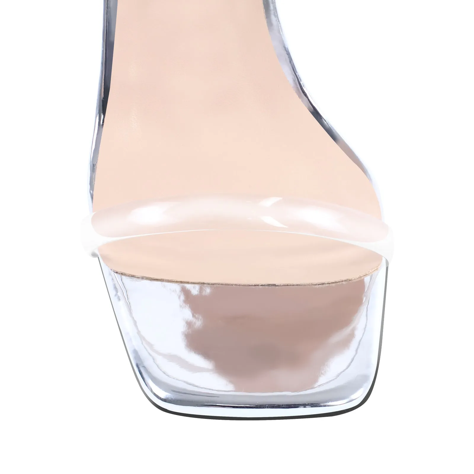 Square Toe Rhinestone T-Strap Stiletto Sandals sold by Onlymaker product image thumbnail 4