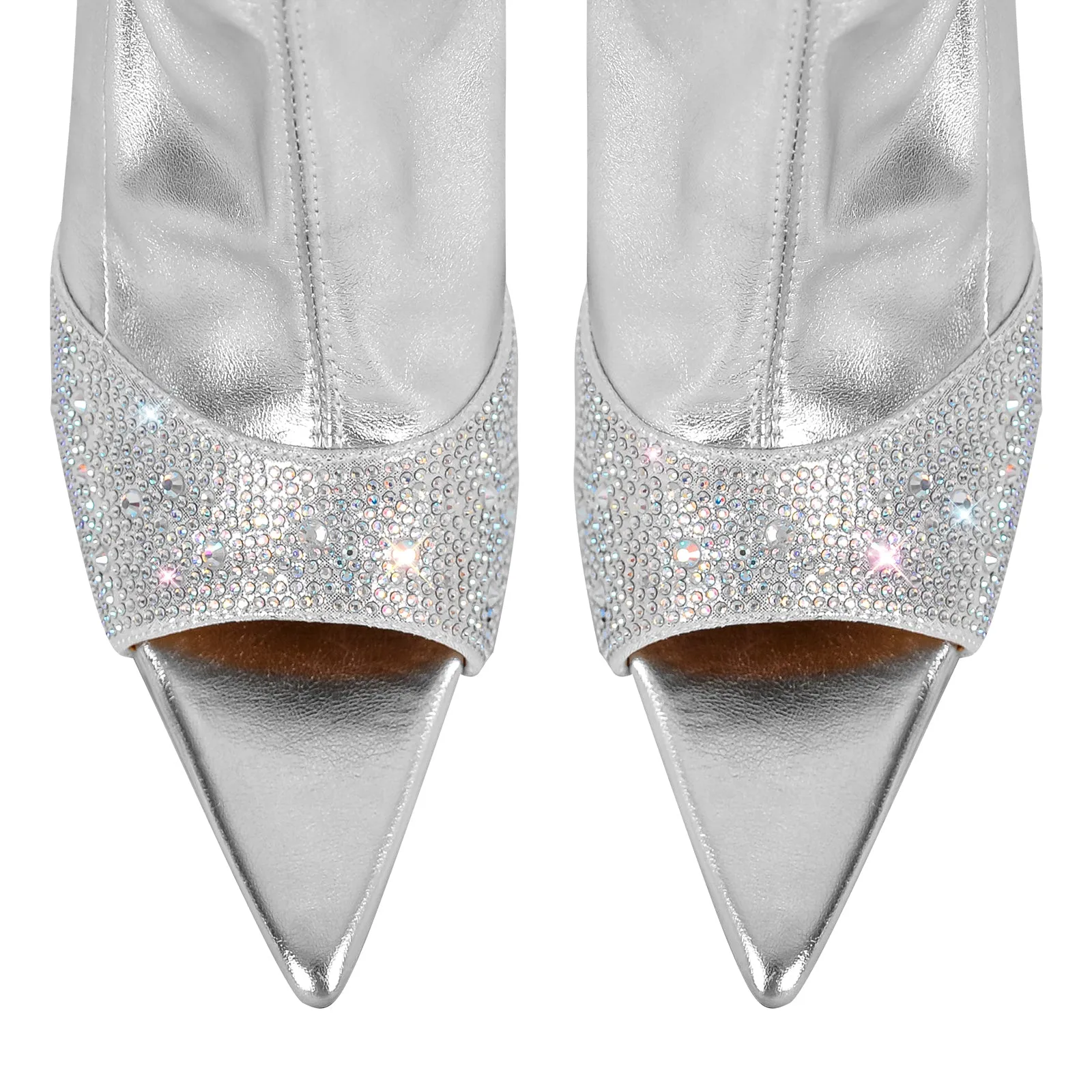 Rhinestone Pointed Toe High Stiletto Over The Knee Boots sold by Onlymaker product image thumbnail 4