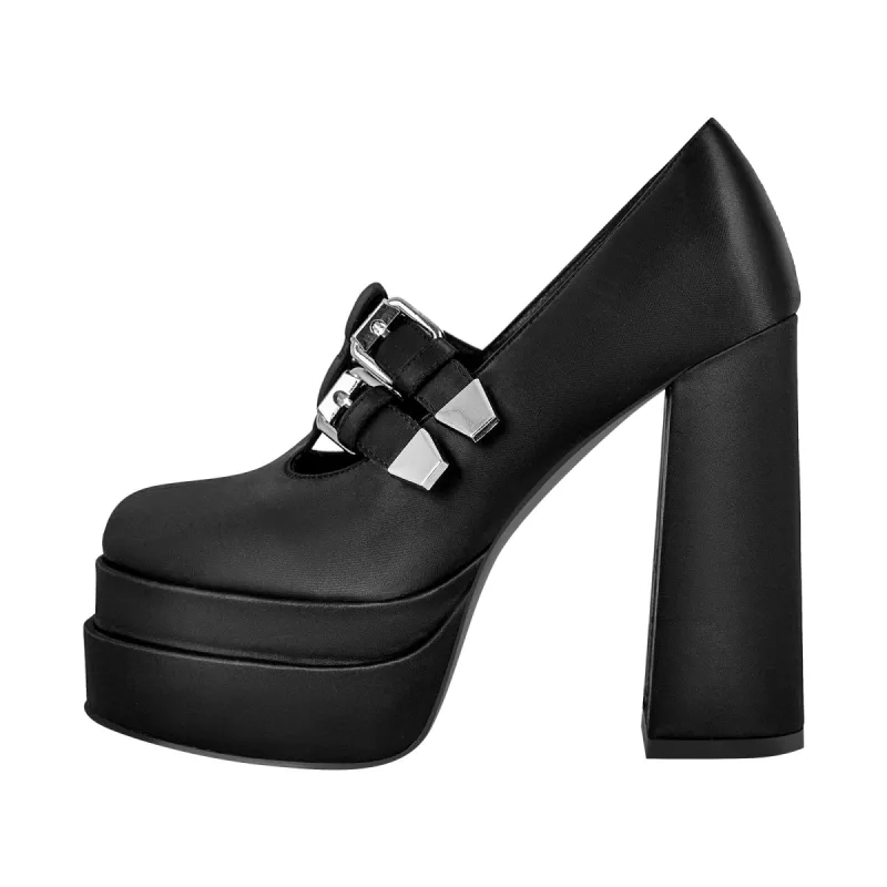 Double Platforms Chunky High Heel Pumps sold by Onlymaker