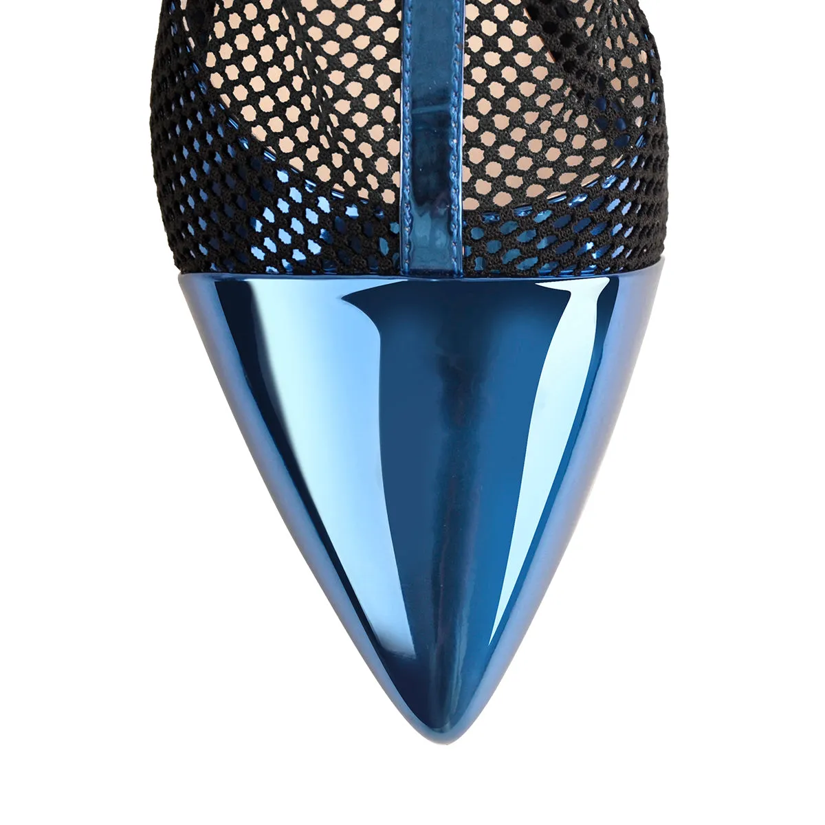 Pointed Toe Hollow Network Patent Leather High Heel Ankle Boots sold by Onlymaker product image thumbnail 5