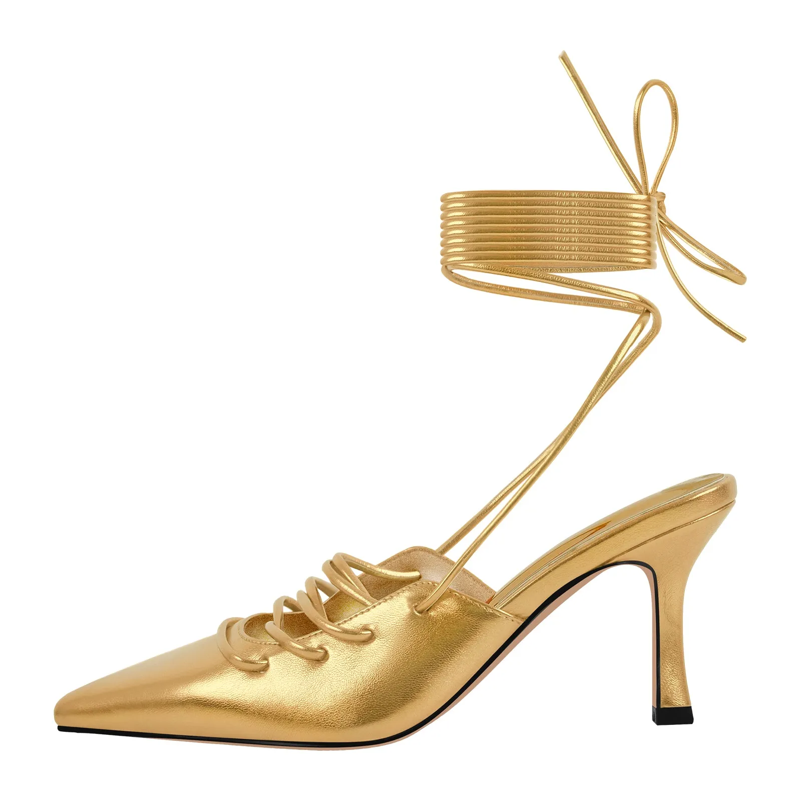 Lace up Pointed Toe Stiletto Pumps sold by Onlymaker product image thumbnail 5