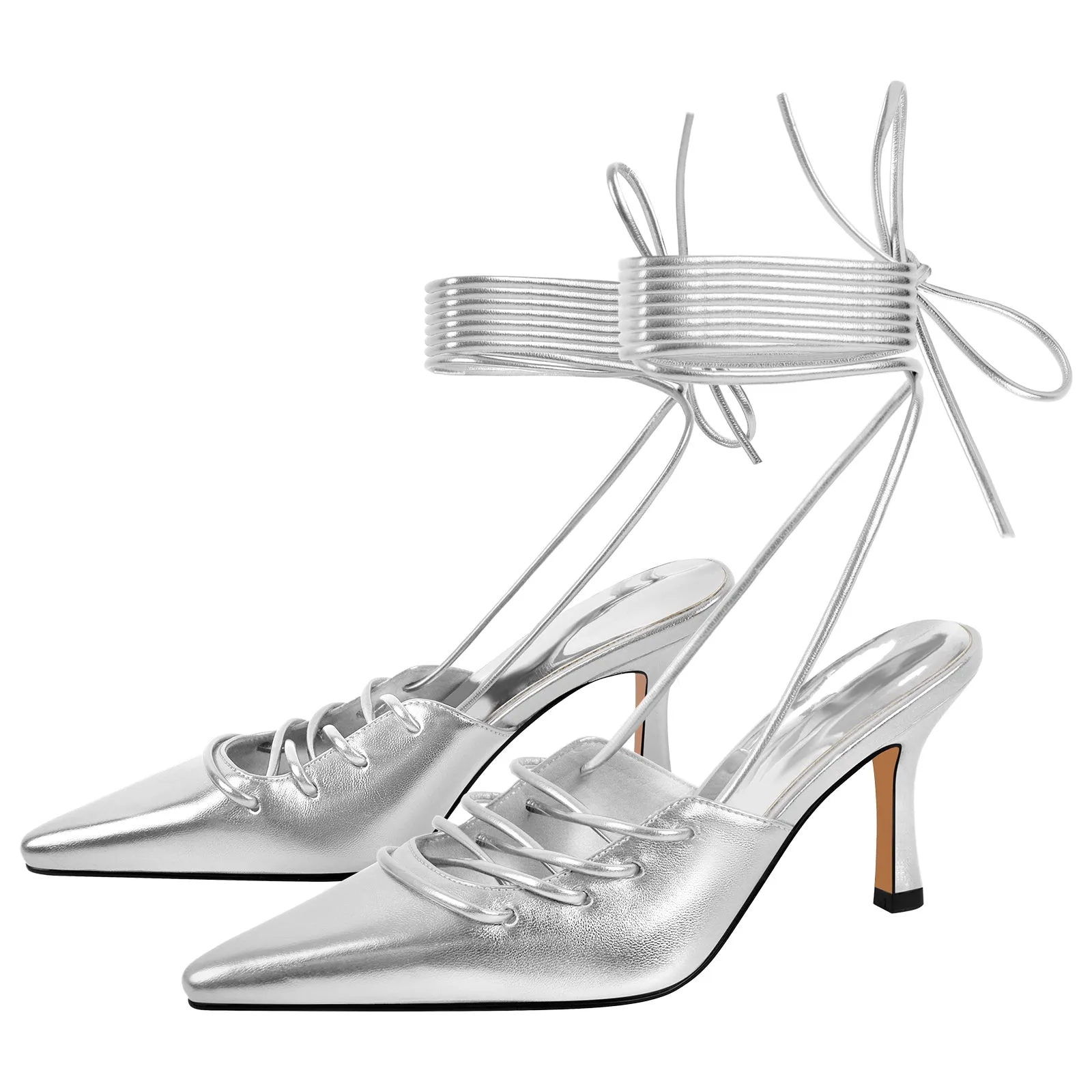 Lace up Pointed Toe Stiletto Pumps sold by Onlymaker product image thumbnail 2