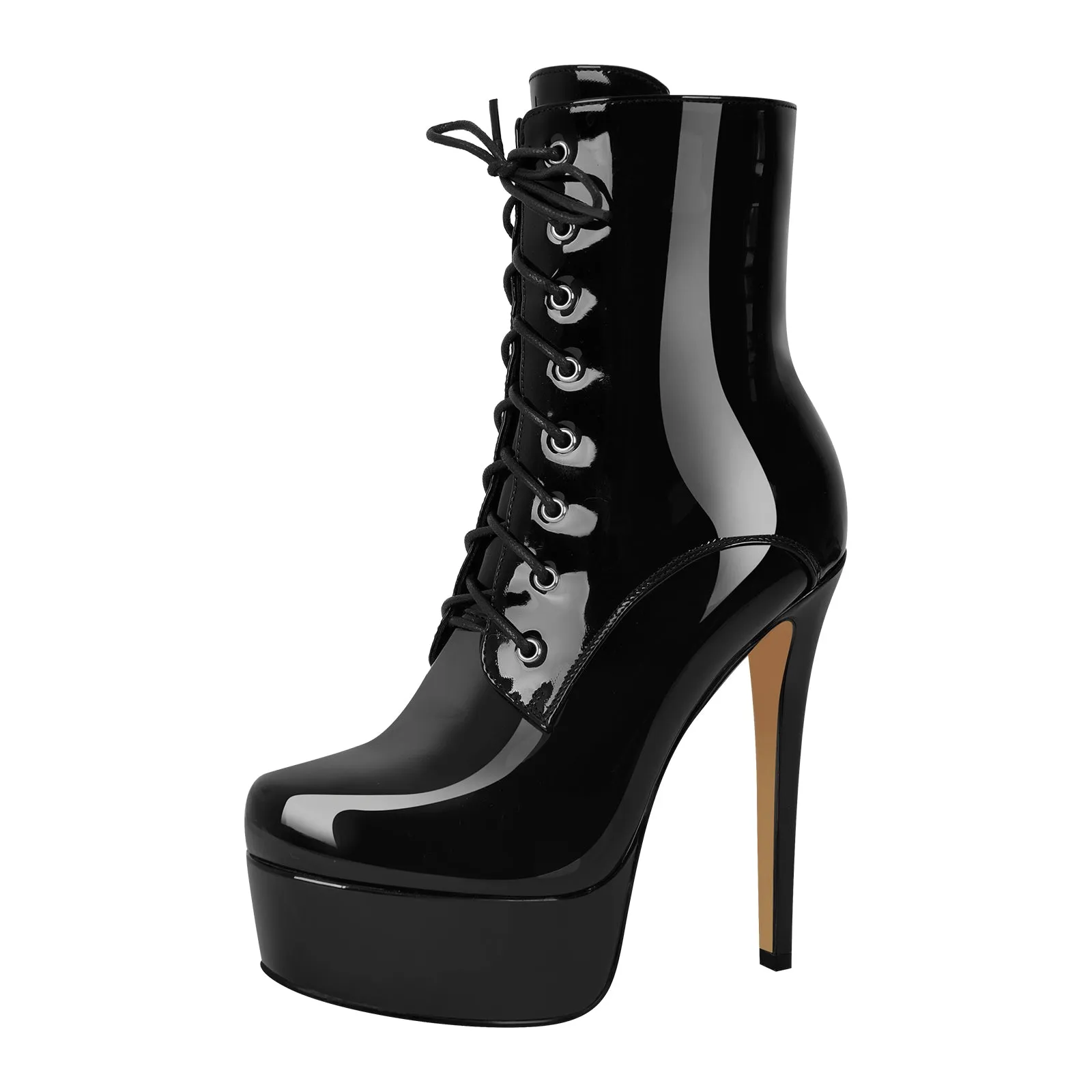 Platform Lace-up Stiletto Ankle Boots sold by Onlymaker product image thumbnail 5