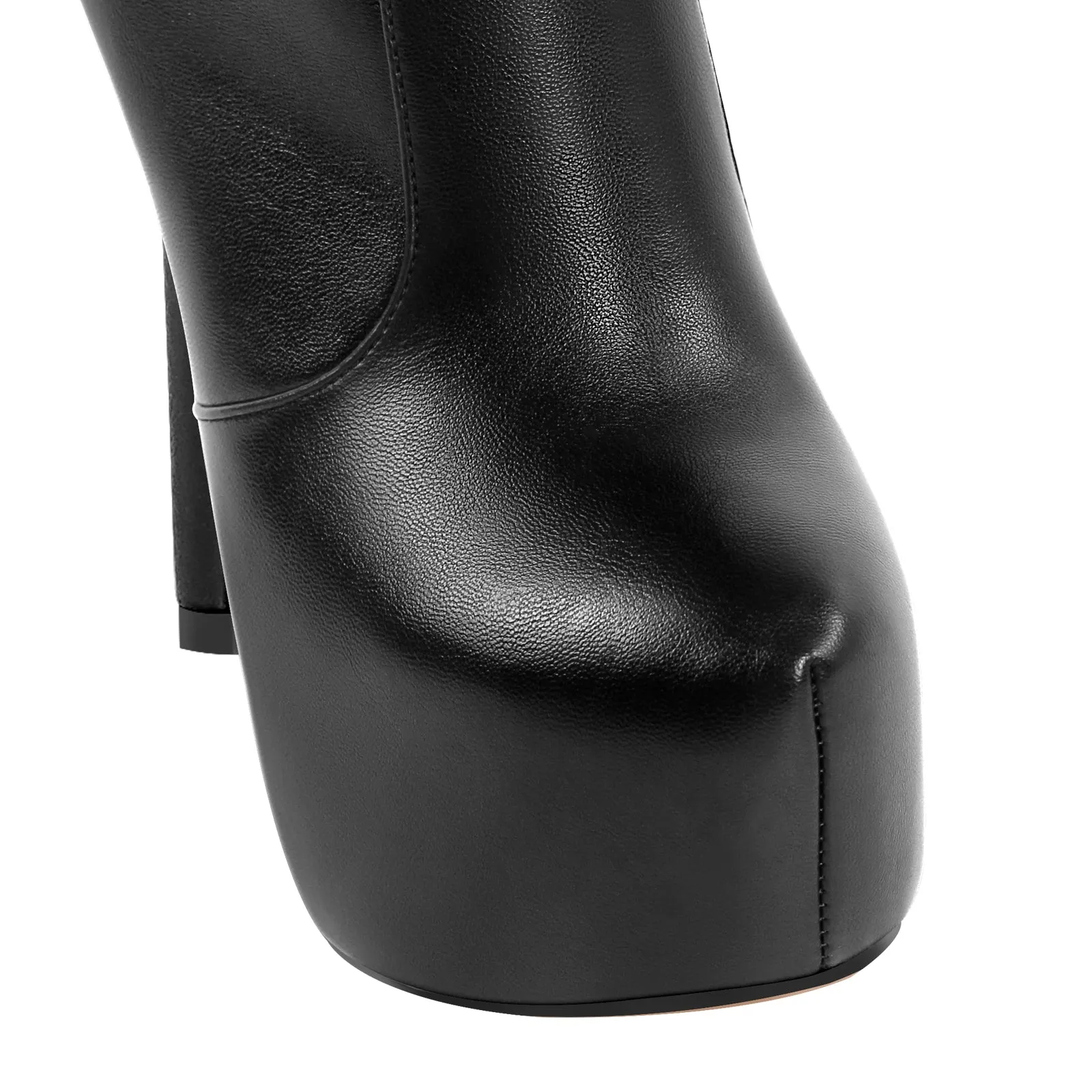 Black Platform Wide Thigh High Boots sold by Onlymaker product image thumbnail 5