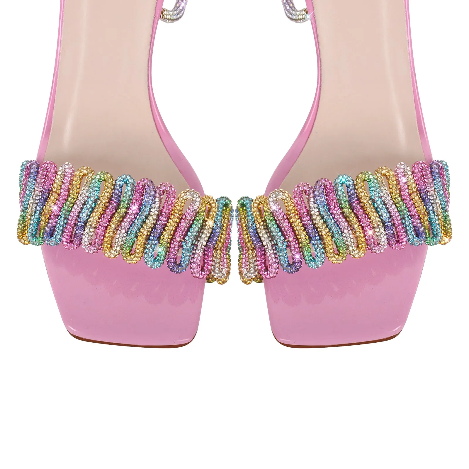 Open Toe Stiletto Rhinestone Lace up Sandals sold by Onlymaker product image thumbnail 4