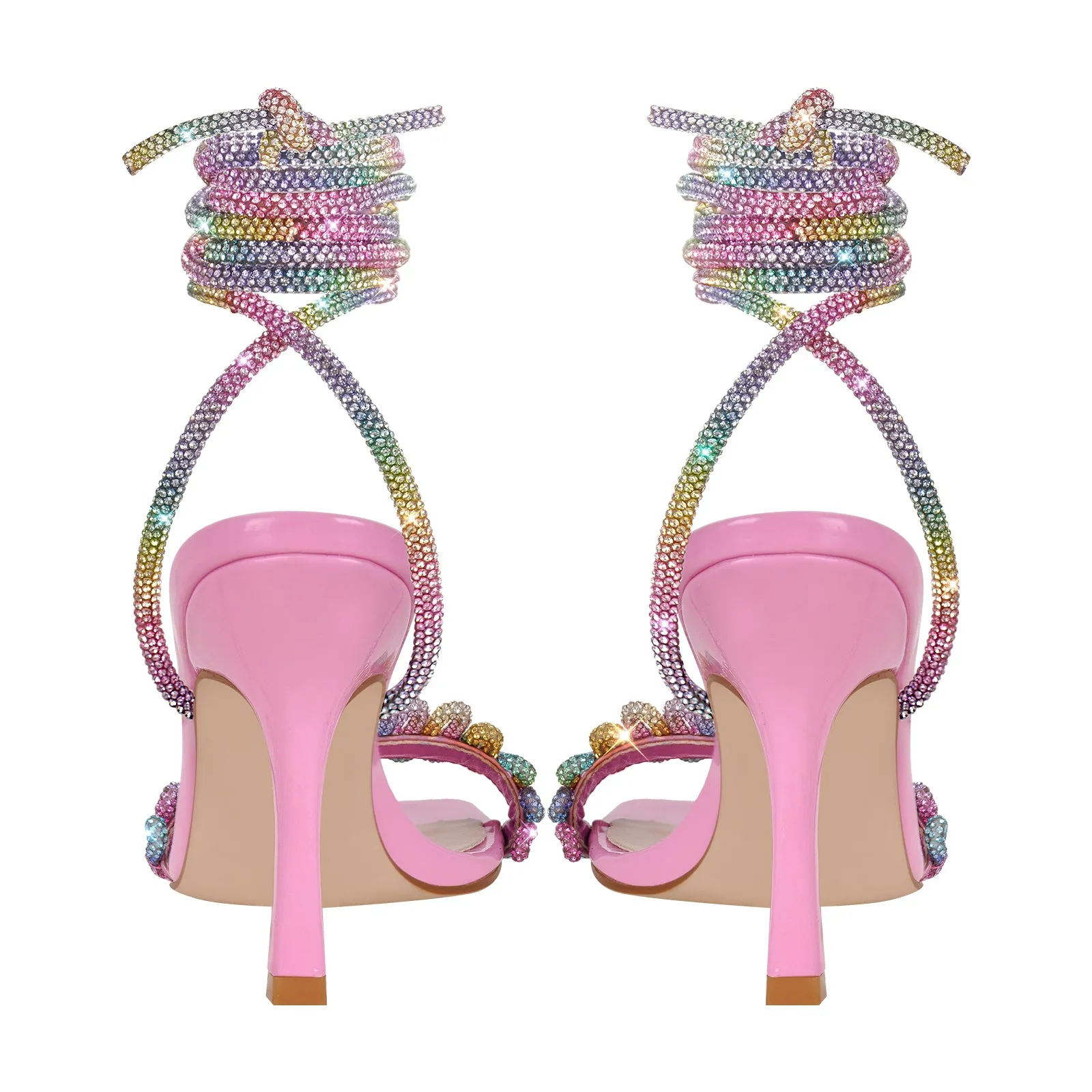 Open Toe Stiletto Rhinestone Lace up Sandals sold by Onlymaker product image thumbnail 5