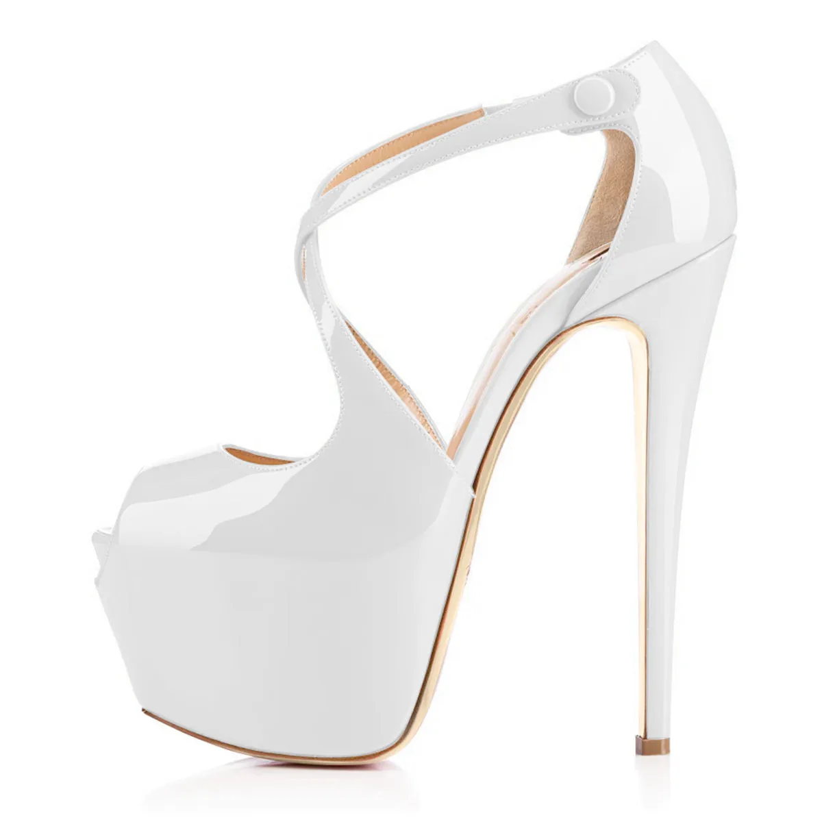 Peep Toe Platform Criss Cross High Heels Sandals sold by Onlymaker product image thumbnail 3