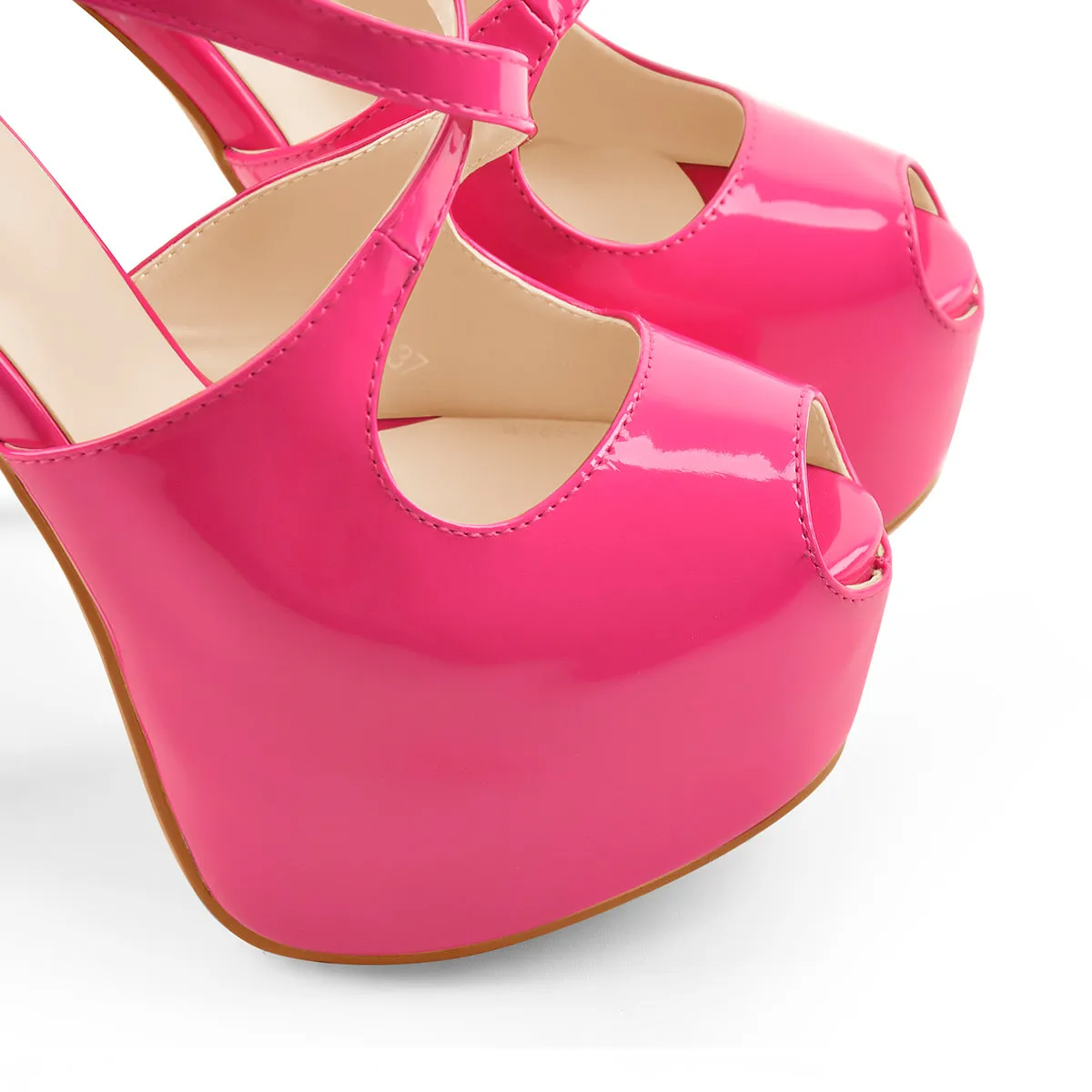 Peep Toe Platform Criss Cross High Heels Sandals sold by Onlymaker product image thumbnail 5