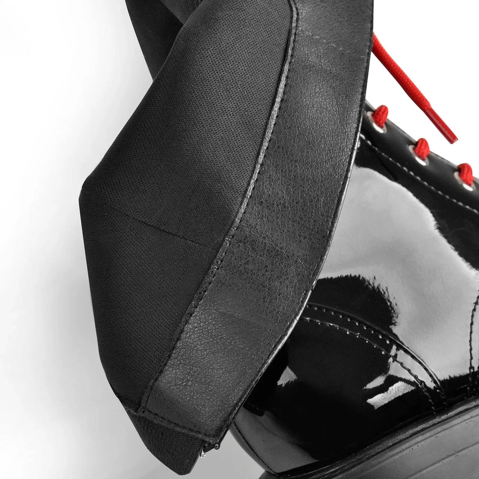 Patent Black Platform Red Lace Chunky Heel Ankle Boots sold by Onlymaker product image thumbnail 5