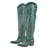 Embroidery Back Lace-up Over The Knee Western Boots sold by Onlymaker