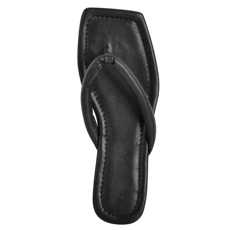 Black Flip-Flop Slipper Flat made by Onlymaker