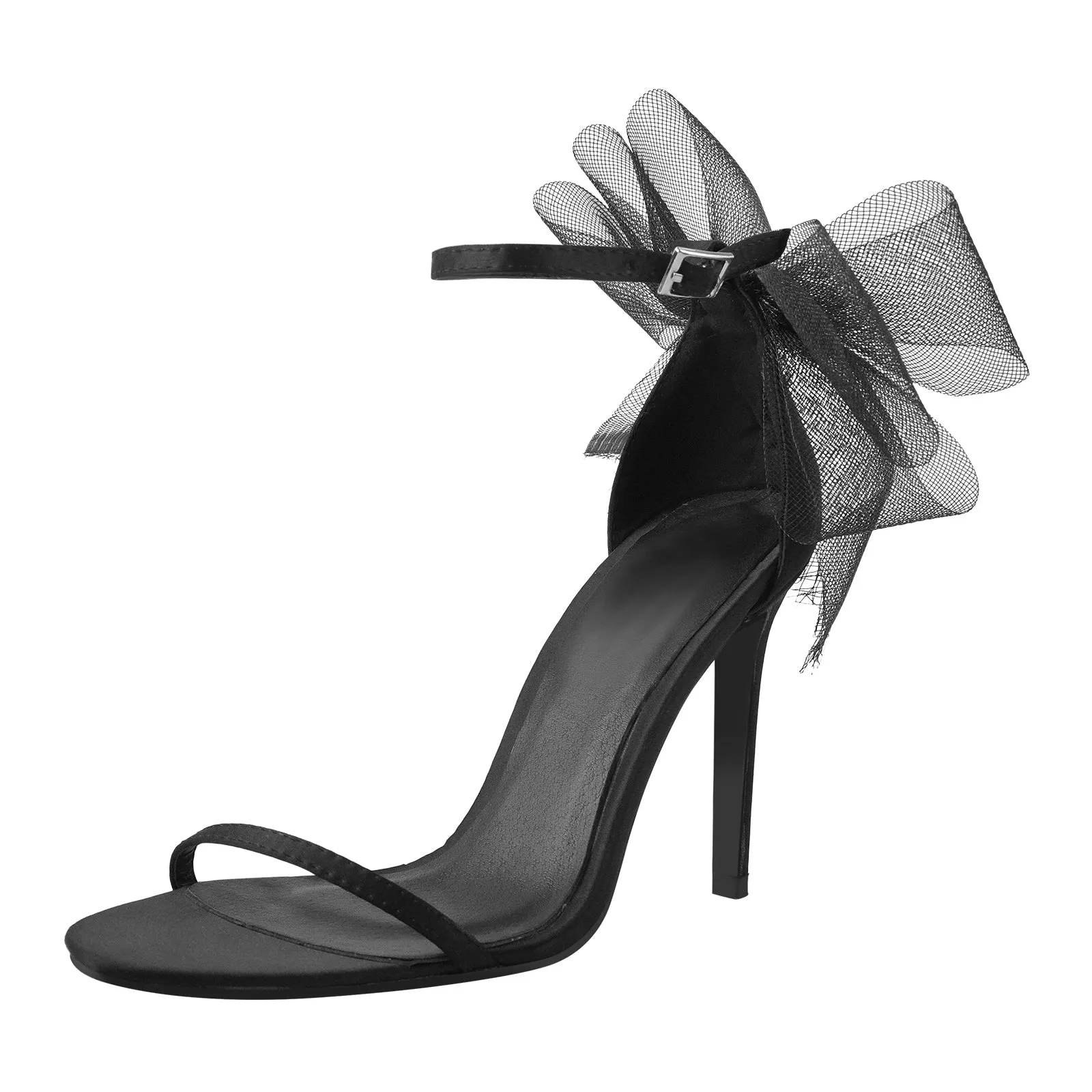 Single Band Ankle Strap Mesh Bow Stiletto Sandals sold by Onlymaker product image thumbnail 2