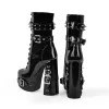 Rivet Belt Buckle Platform Lace-up Chunky Heel Boots sold by Onlymaker