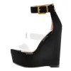 Suede Platform Transparent Strap Wedge Sandals sold by Onlymaker