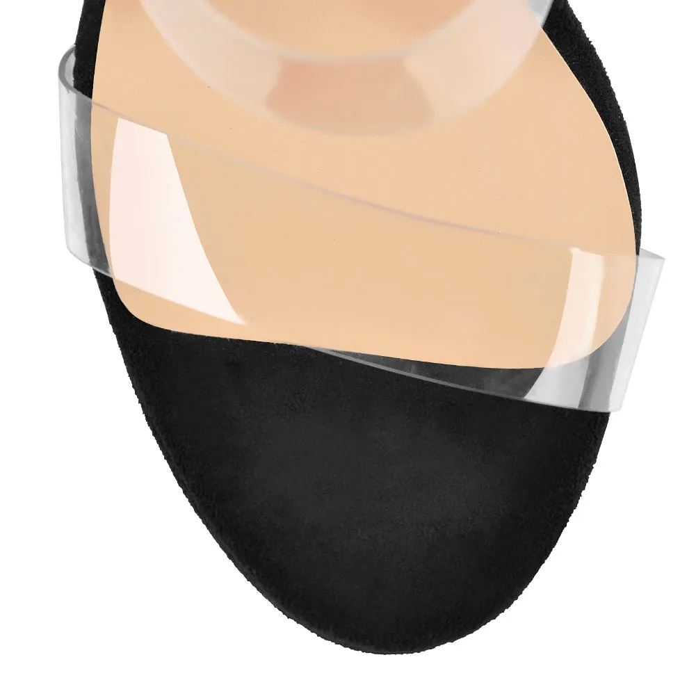 Suede Platform Transparent Strap Wedge Sandals sold by Onlymaker product image thumbnail 3