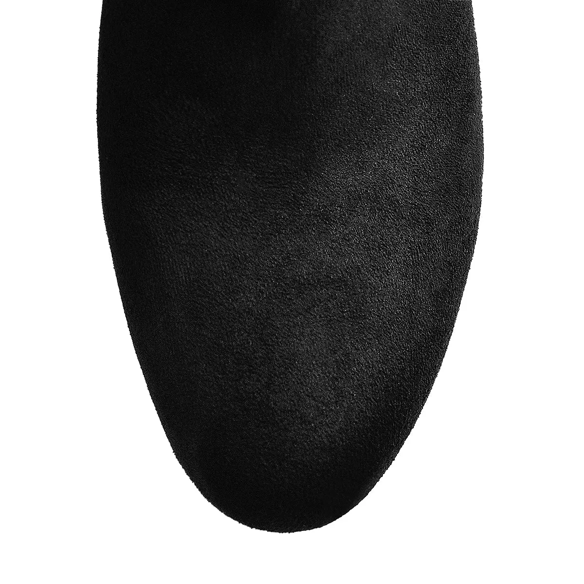 Black Suede Round Toe Chunky Heels Boots sold by Onlymaker product image thumbnail 5