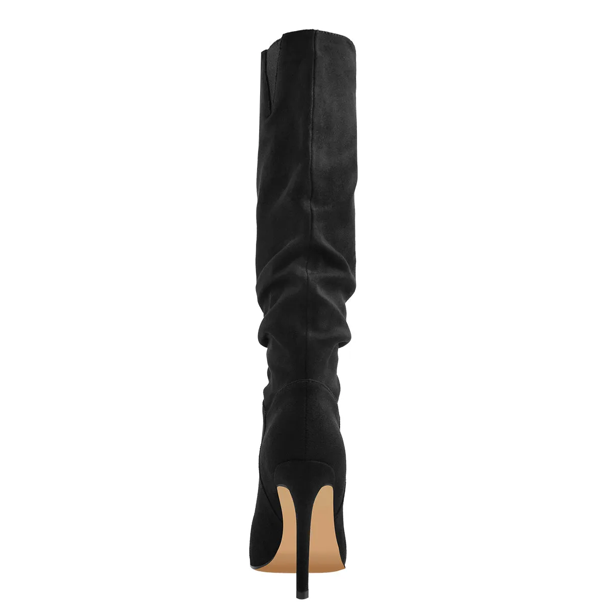 Black Pointed Toe Stiletto Suede Knee Boots sold by Onlymaker product image thumbnail 3