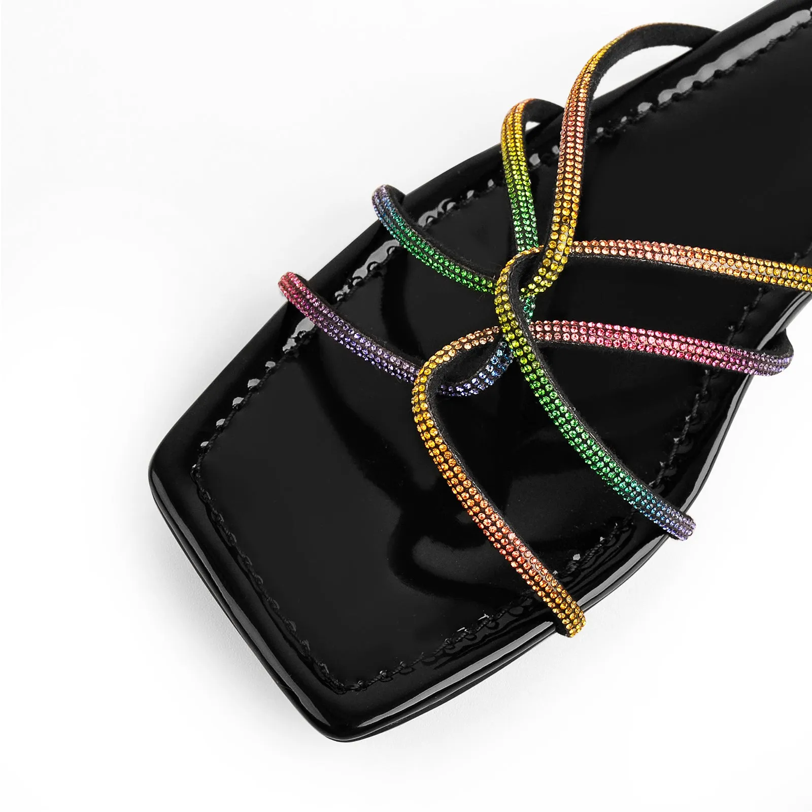 Square Toe Colorful Strap Flat Slipper sold by Onlymaker product image thumbnail 3