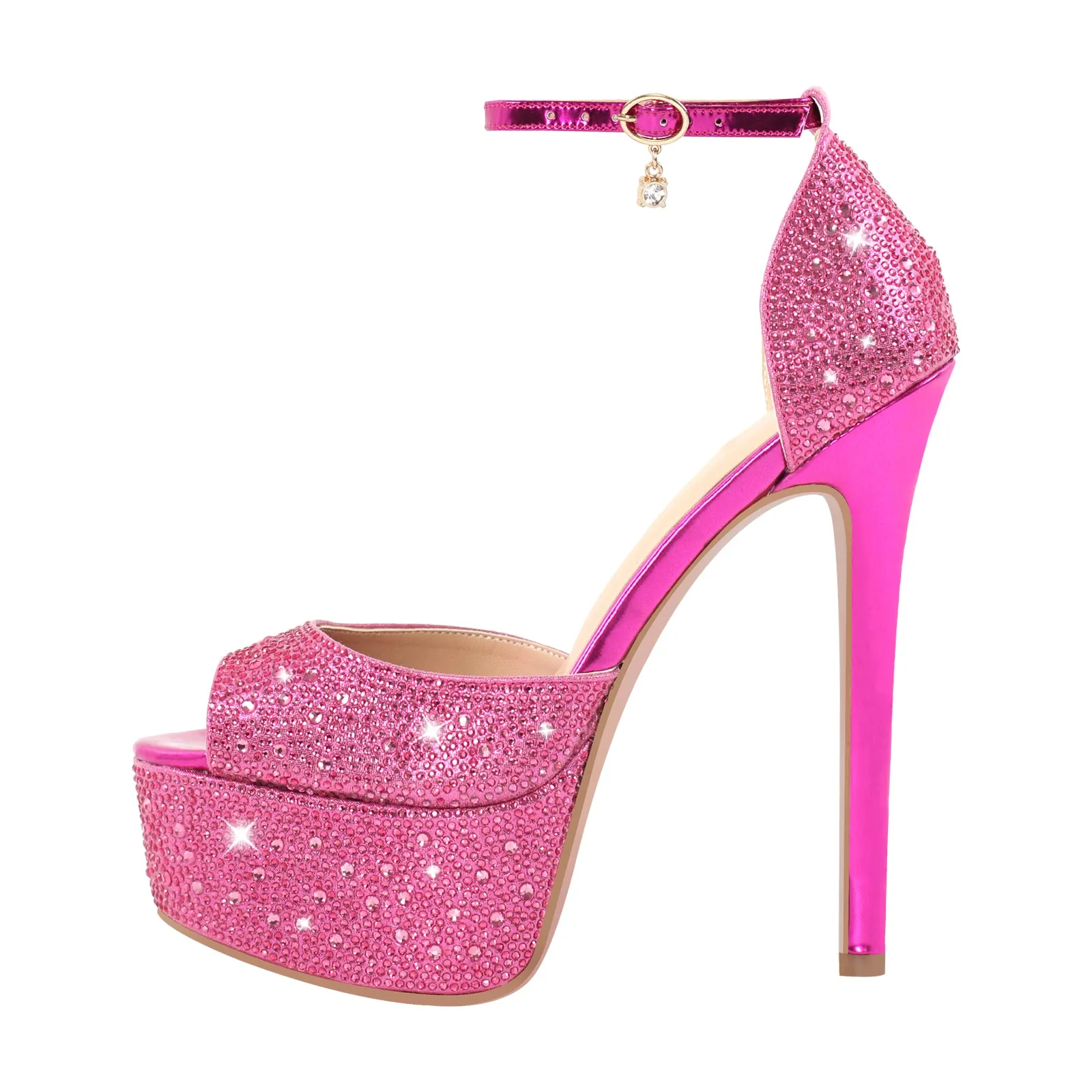 Rhinestone Peep Toe High Heel Platform Sandals sold by Onlymaker product image thumbnail 3