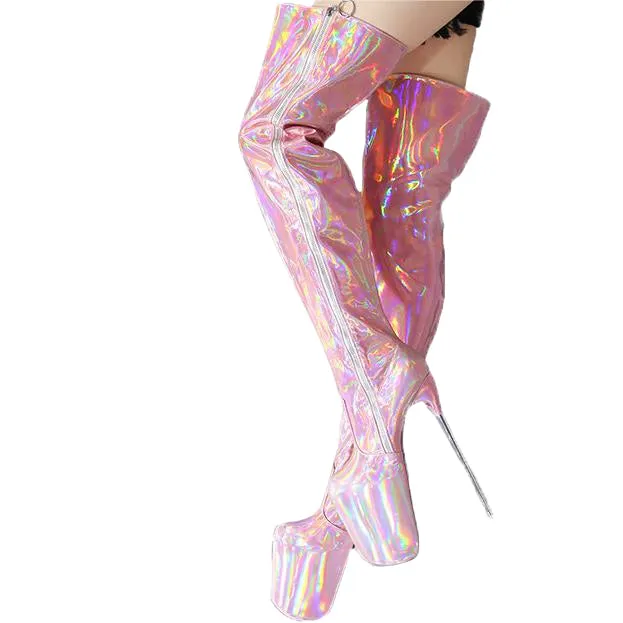 Holographic Platform Super Heels Over The Knee Boots sold by Onlymaker product image thumbnail 2
