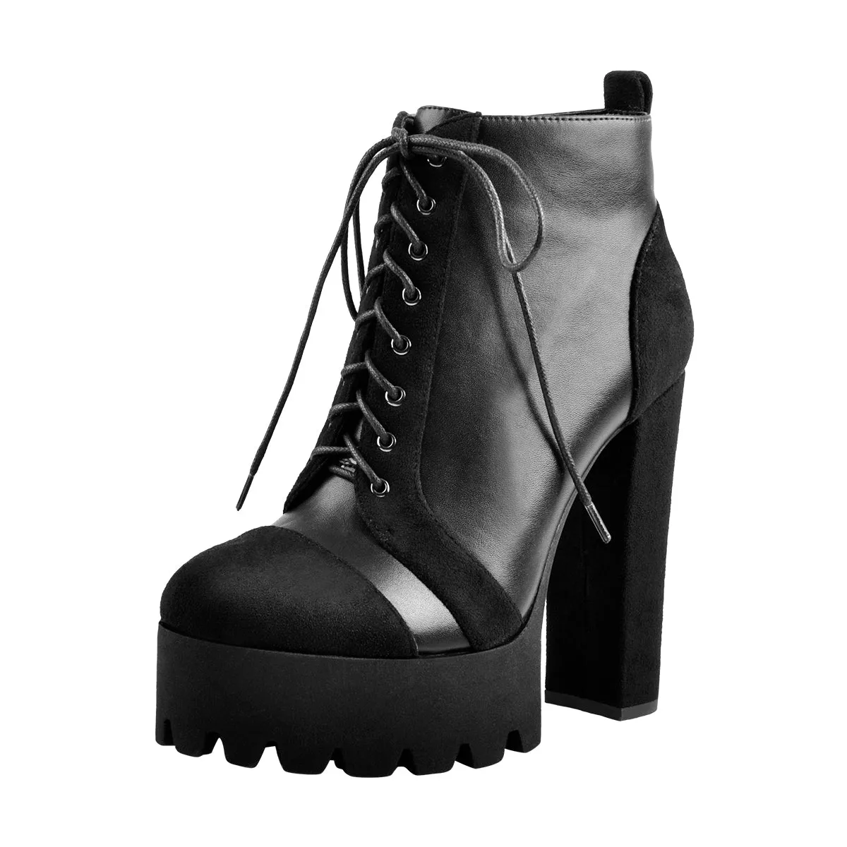 Round Toe Platform Lace Up Suede Split Joint Ankle Boots sold by Onlymaker product image thumbnail 3