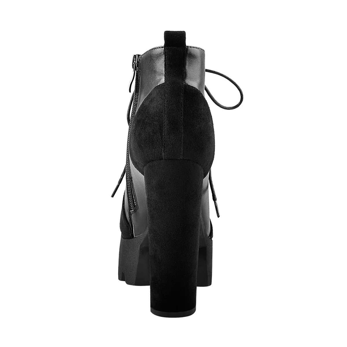 Round Toe Platform Lace Up Suede Split Joint Ankle Boots sold by Onlymaker product image thumbnail 4