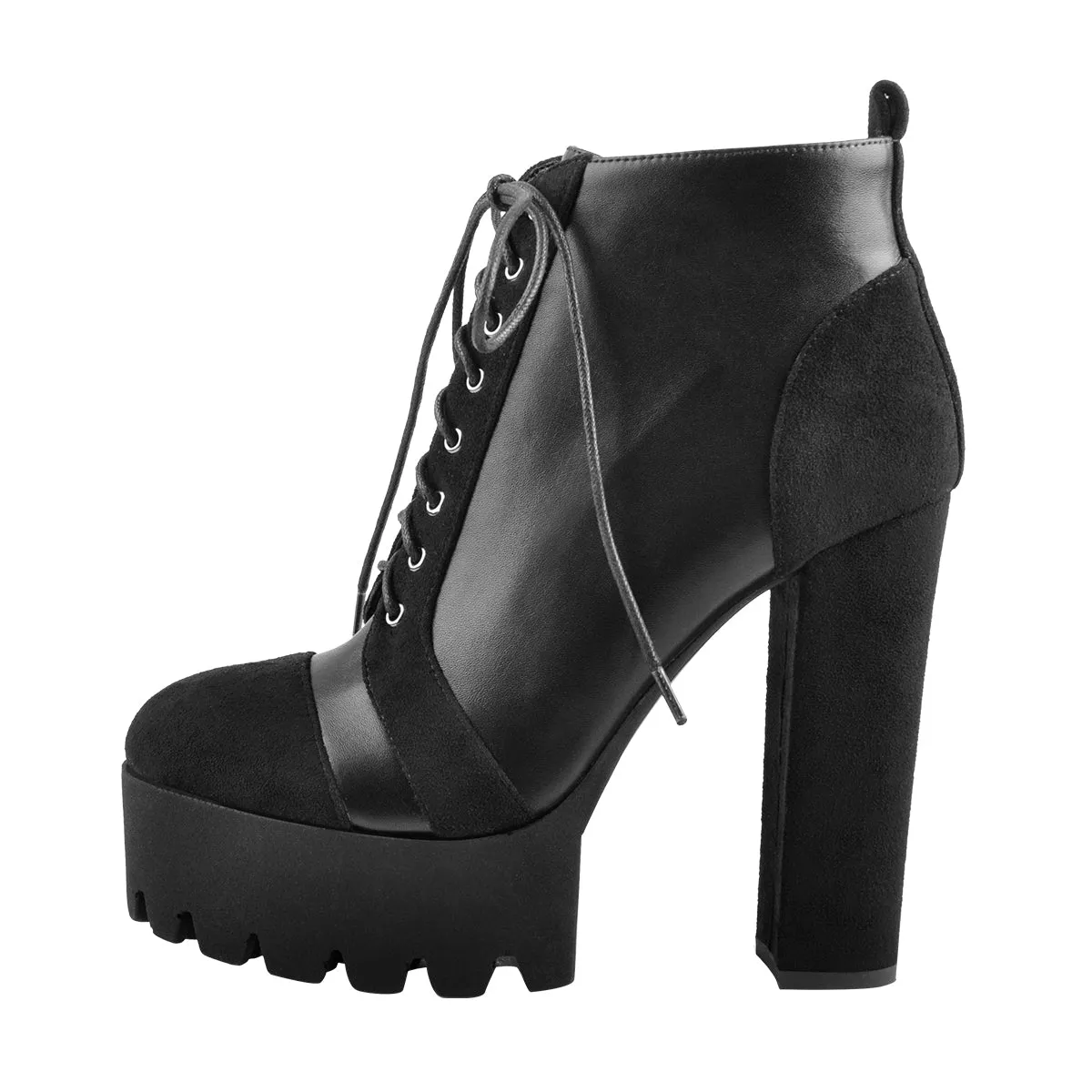 Round Toe Platform Lace Up Suede Split Joint Ankle Boots sold by Onlymaker