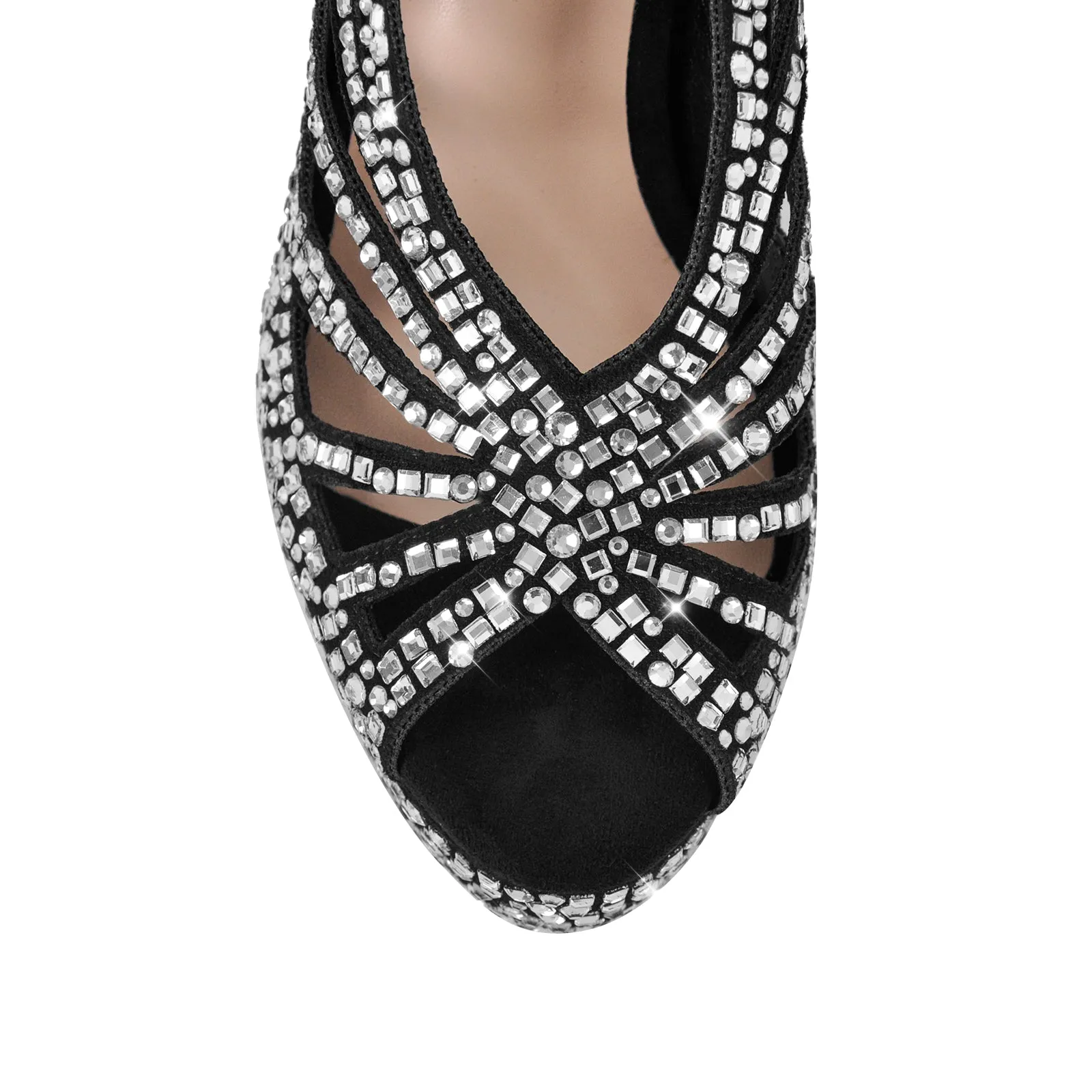 Peep Toe Rhinestone High Stiletto Sandals sold by Onlymaker product image thumbnail 3