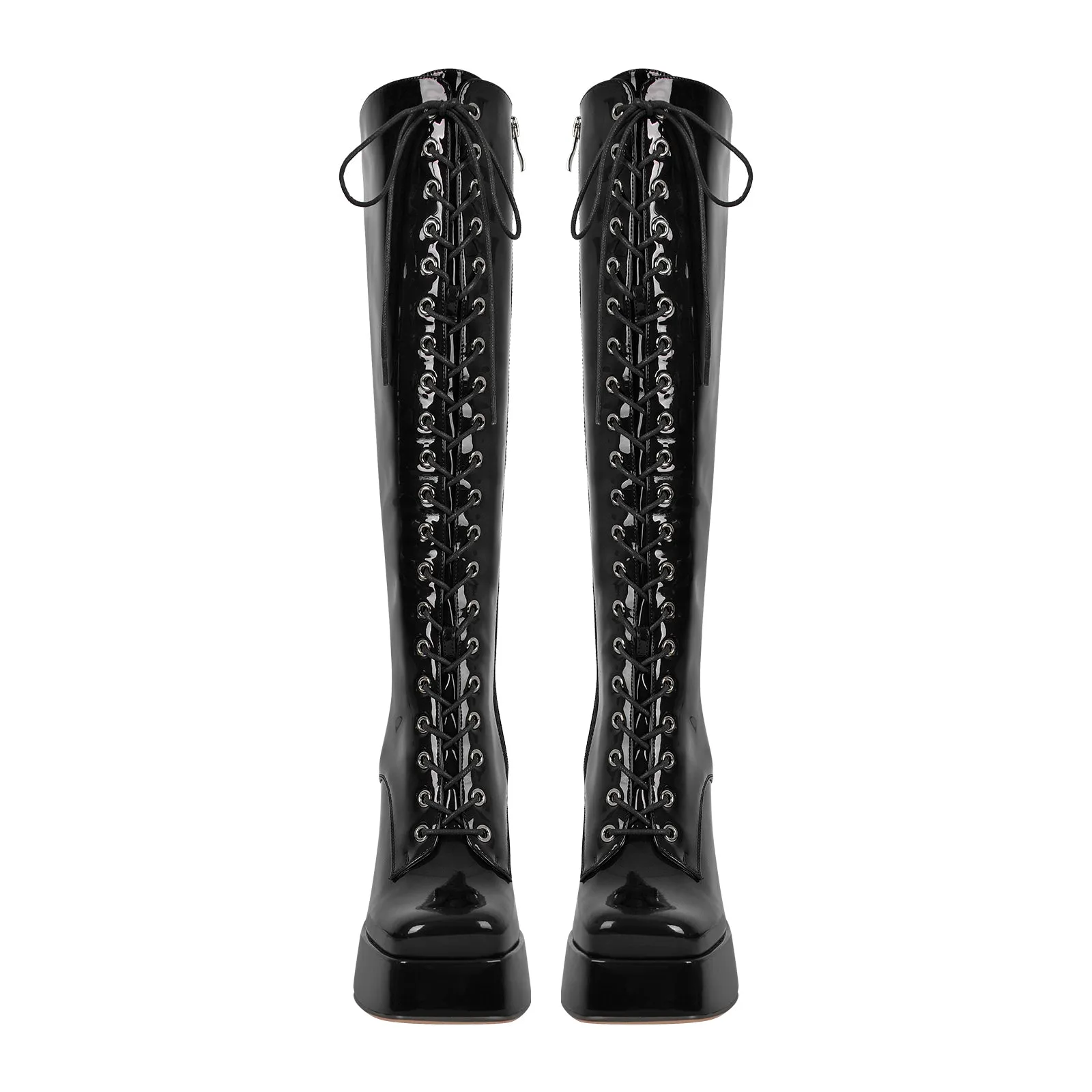 Square Toe Lace up Chunky Heels Boots sold by Onlymaker product image thumbnail 4