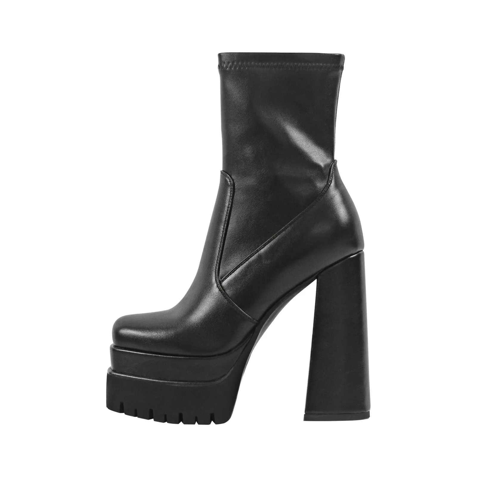 Double Platform Block Heel Ankle Boots sold by Onlymaker