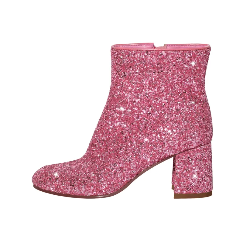 Round Toe Glitter Chunky Heel Ankle Boots sold by Onlymaker