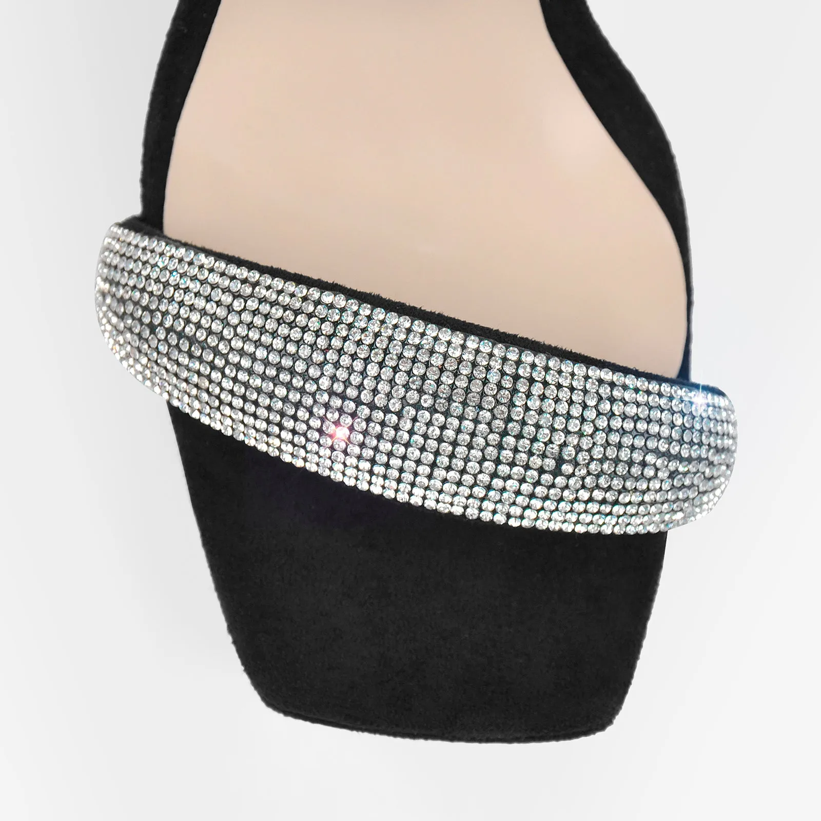 Platform Square Toe Rhinestone Band Lace Up Stiletto Sandals sold by Onlymaker product image thumbnail 3