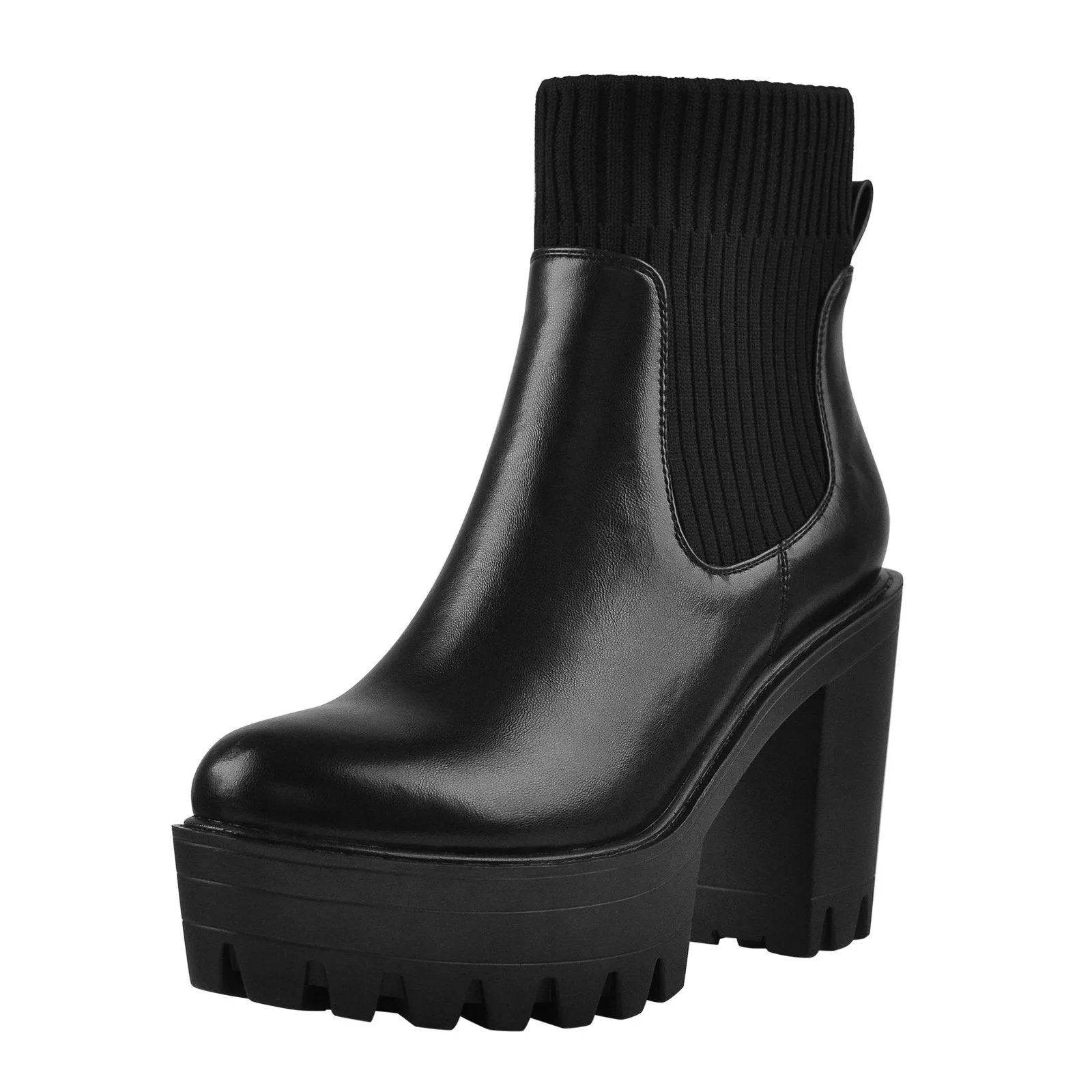 Round Toe Platform Chelsea Boots sold by Onlymaker product image thumbnail 2