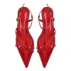 Pointed Toe Red Gladiator Flats sold by Onlymaker