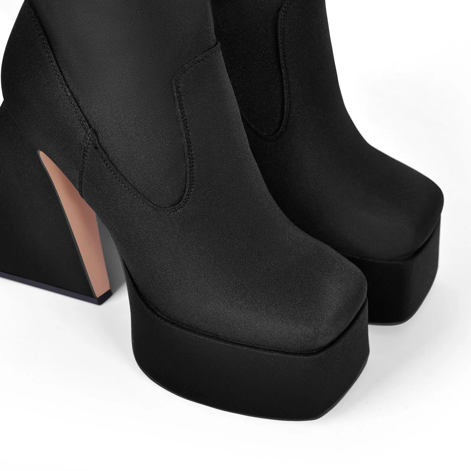 Platform Square Toe Chunky Heel Pant Boots sold by Onlymaker product image thumbnail 4