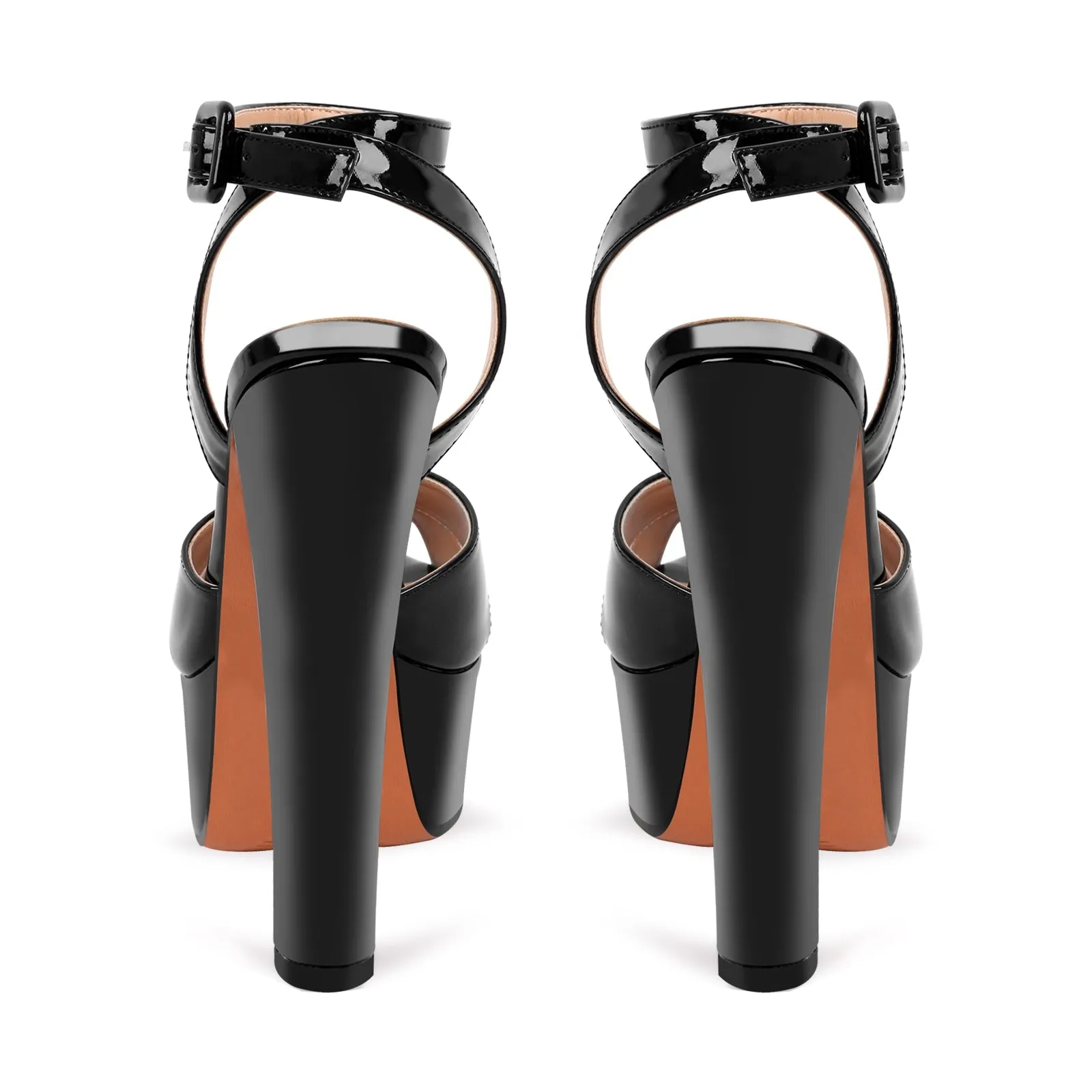 Black Platform Chunky Heel Ankle Strap Sandals sold by Onlymaker product image thumbnail 3