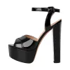 Black Platform Chunky Heel Ankle Strap Sandals sold by Onlymaker