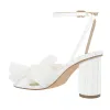 Pleated Bow Cylindrical Chunky Heel Sandals sold by Onlymaker