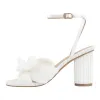 Pleated Bow Cylindrical Chunky Heel Sandals sold by Onlymaker