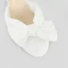Pleated Bow Cylindrical Chunky Heel Sandals sold by Onlymaker